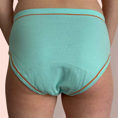 Culotte menstruelle Naoline turquoise adolescente jeune fille  